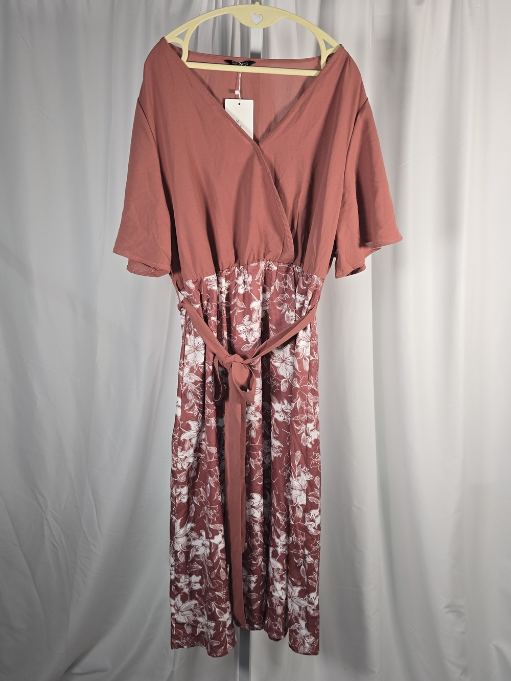 Bloomchic Women's Floral Dress Size 18/20 Dusty Rose Summer Maxi